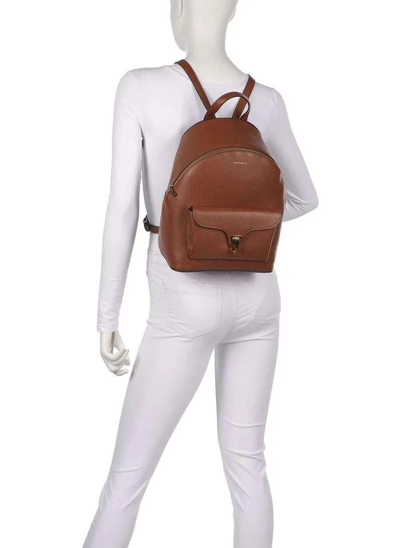 Coccinelle Brown Beat Generation Leather Backpack for Women | Best Price UAE
