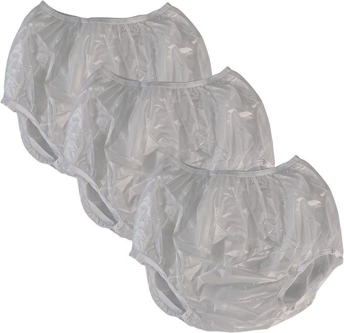 Vakly Adult Vinyl Waterproof PullOnCover Incontinence Pants Pack of 3 Waterproof Protection Designed to GO ON TOP ofTogether with Diapers Briefs as Added Leak Resistance XXLarge - Image 1