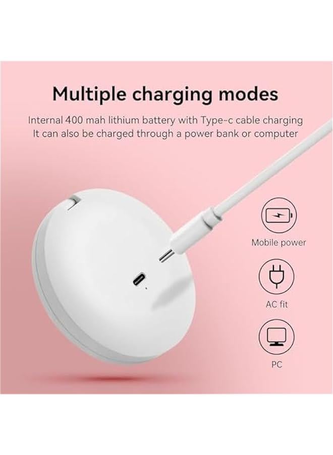 رينكس مرآة مجة مع ضوء LED ، مرآة تكير مكياج قالة للحمل 1X  10X للسفر في الجيو يدوية مجة مصغرة مزدوجة الجا مرآة قالة للطي مصغرة مصغرة مرآة قالة للشح LED للساء الفتاة  أخضر - Image 5