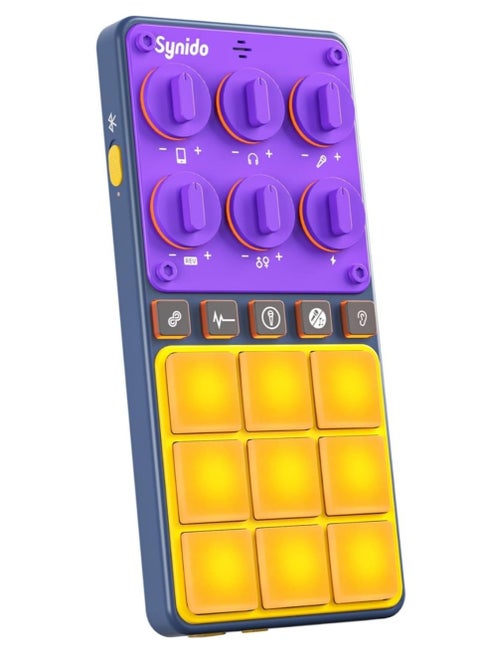 Audio Interface for Phone 16-bit 48 kHz with Built-in Microphone Portable Live Broadcast 9 Customizable Sound Effects Sound Card for Audio Recording and Playback on Phones, Computers, Tablets