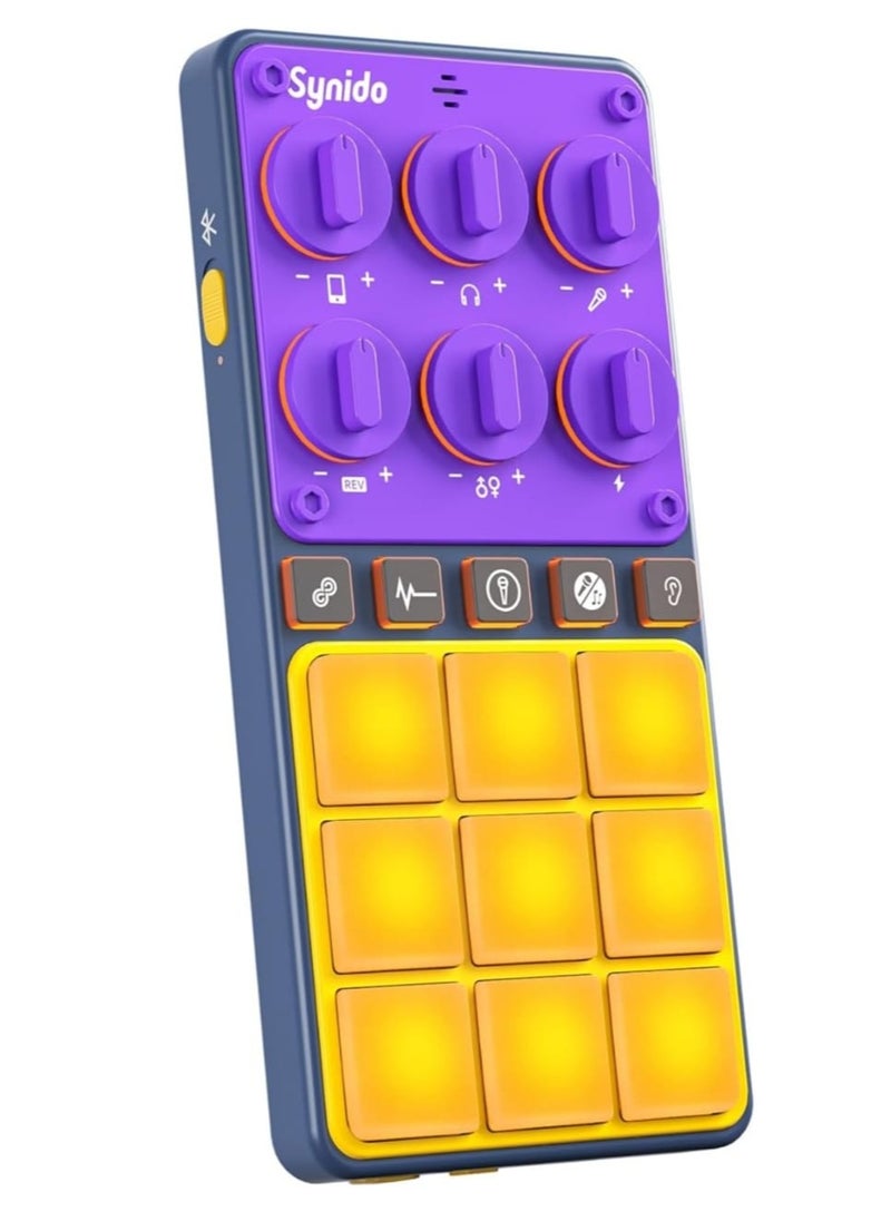 Generic Audio Interface for Phone 16-bit 48 kHz with Built-in Microphone Portable Live Broadcast 9 Customizable Sound Effects Sound Card for Audio Recording and Playback on Phones, Computers, Tablets  - Image 1
