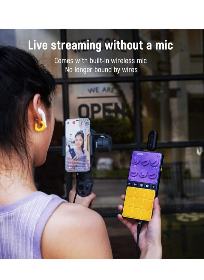 Generic Audio Interface for Phone 16-bit 48 kHz with Built-in Microphone Portable Live Broadcast 9 Customizable Sound Effects Sound Card for Audio Recording and Playback on Phones, Computers, Tablets  - Image 5