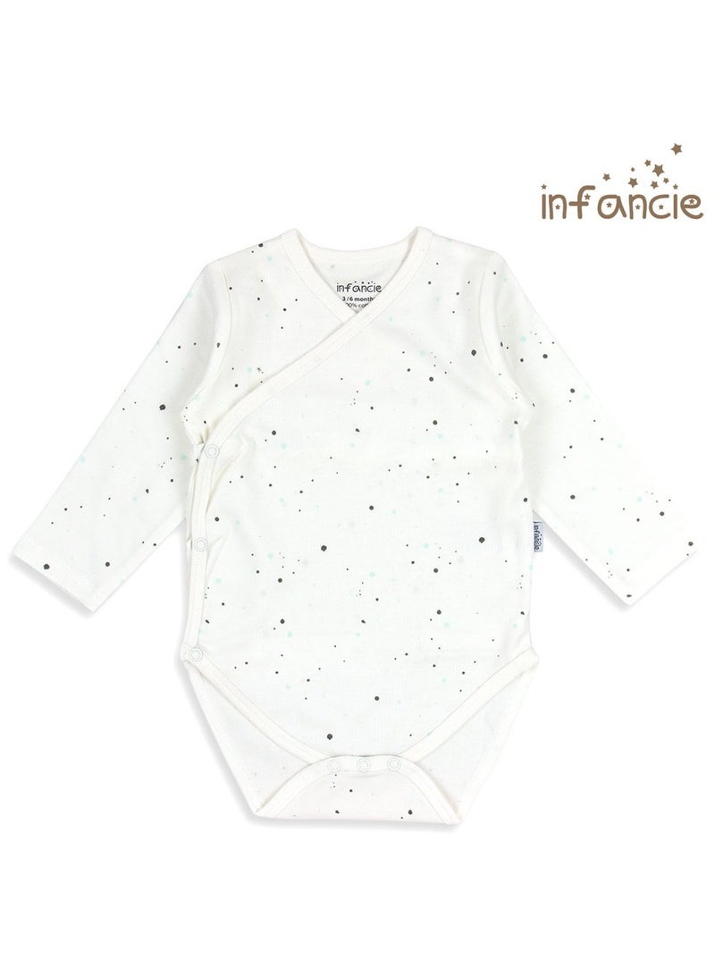 الطفولة Infancie Baby 2 في عبوة من ملابس كيمونو بأكمام طويلة باللون الأبيض/دينو النعناعي  - Image 3
