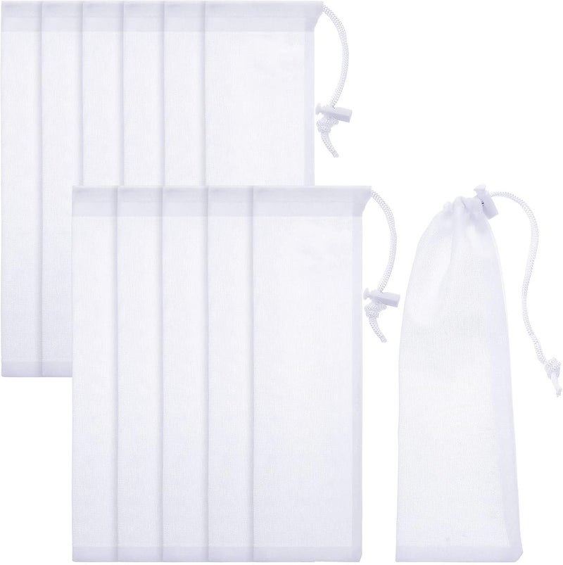 Shappy Lint Traps Catcher for Washing Machine Nylon Mesh Lint Traps for Home Laundry Washing Machine Drain Systems Discharge Hoses Filter, 9.4 x 3.1 Inch (12 Pieces) - Image 1