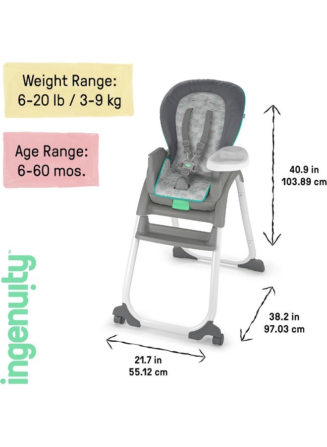 Ingenuity Full Course 6-in-1 High Chair - Baby to 5 Years Old, 6 Convertible Modes, 2 Dishwasher Safe Trays - Astro - Image 4