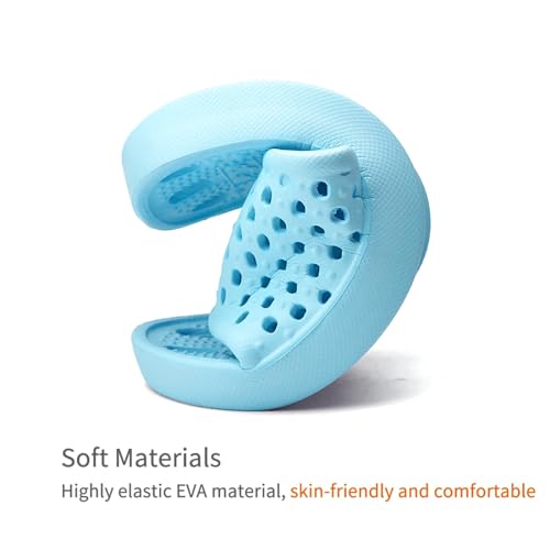 Xomiboe Shower Shoes Women Men Non Slip Bathroom House Slippers College Dorm Room Essentials for Girls Kids Shower Sandals Swimming Water Shoe (Light Blue,EU36-37) - Image 3