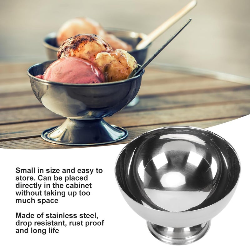 4 Pack Stainless Steel Dessert Bowl Multi Functional Drop Resistant Rustproof for Dessert,Ice cream,Soup,Rice,Fruits - Image 5