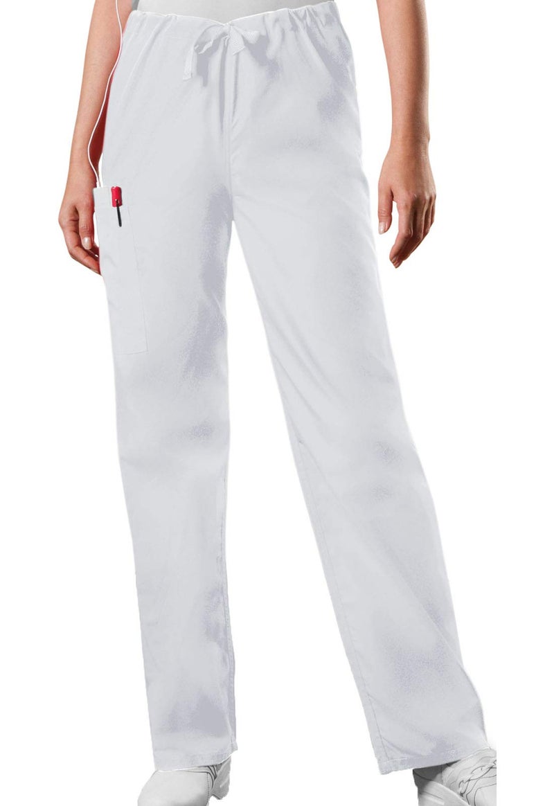 Cherokee Regular Originals Unisex Drawstring Cargo Scrubs Pant, White, X-Large - Image 1