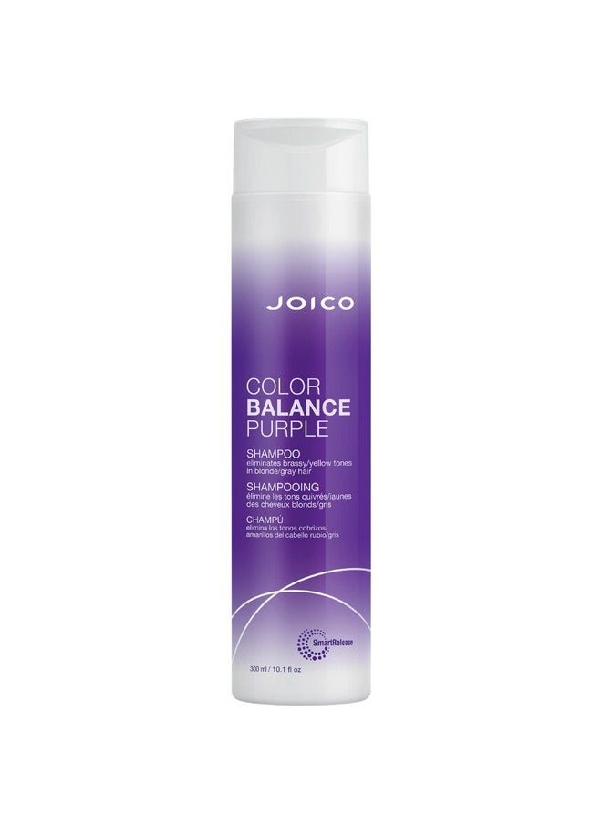 JOICO Color Balance Purple Shampoo ; For Cool Blonde Gray Hair ; Eliminate Brassy Yellow Tones ; Boost Color Vibrancy & Shine ; Uv Protection ; With Rosehip Oil & Green Tea Extract ; 10.1 Fl Oz  - Image 2