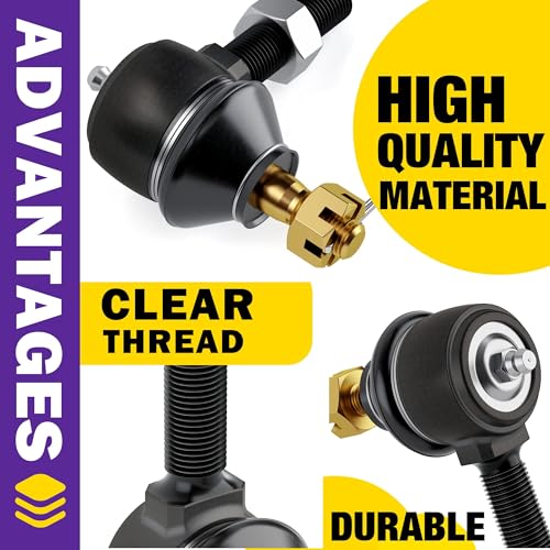 HOWBOW Club Car Ds Tie Rod End, 3PCS Ball Joint Kit Golf Cart Parts On Driver and Passenger Side Fits 1976-2008 Club Car Ds Gas & Electric OEM Part # 7539 7540 - Image 2