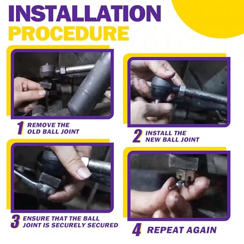 HOWBOW Club Car Ds Tie Rod End, 3PCS Ball Joint Kit Golf Cart Parts On Driver and Passenger Side Fits 1976-2008 Club Car Ds Gas & Electric OEM Part # 7539 7540 - Image 5