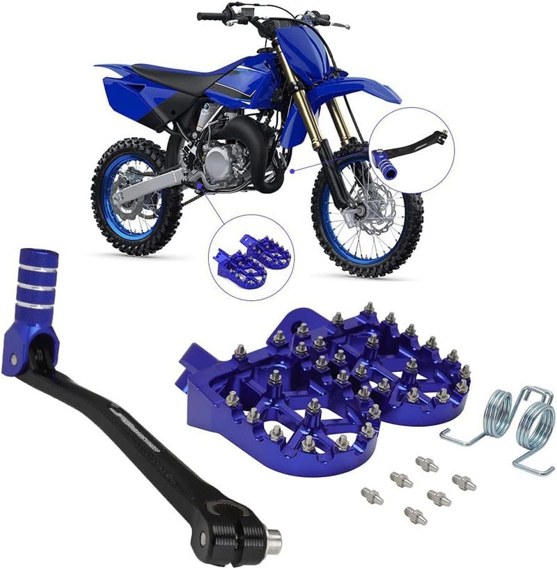 Vepagoo JFG RACING Motorcycle Folding Gear Shifter Shift Lever + Dirt Bike Foot Pegs CNC Universal for 50cc - 125cc Bikes - Blue - Image 1