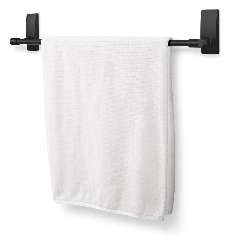 Command Bath Matte Black Towel Bar with Water Resistant Command Strips, Bathroom Organizer, 24 in Bar Length Holds up to 10 lbs - Image 4