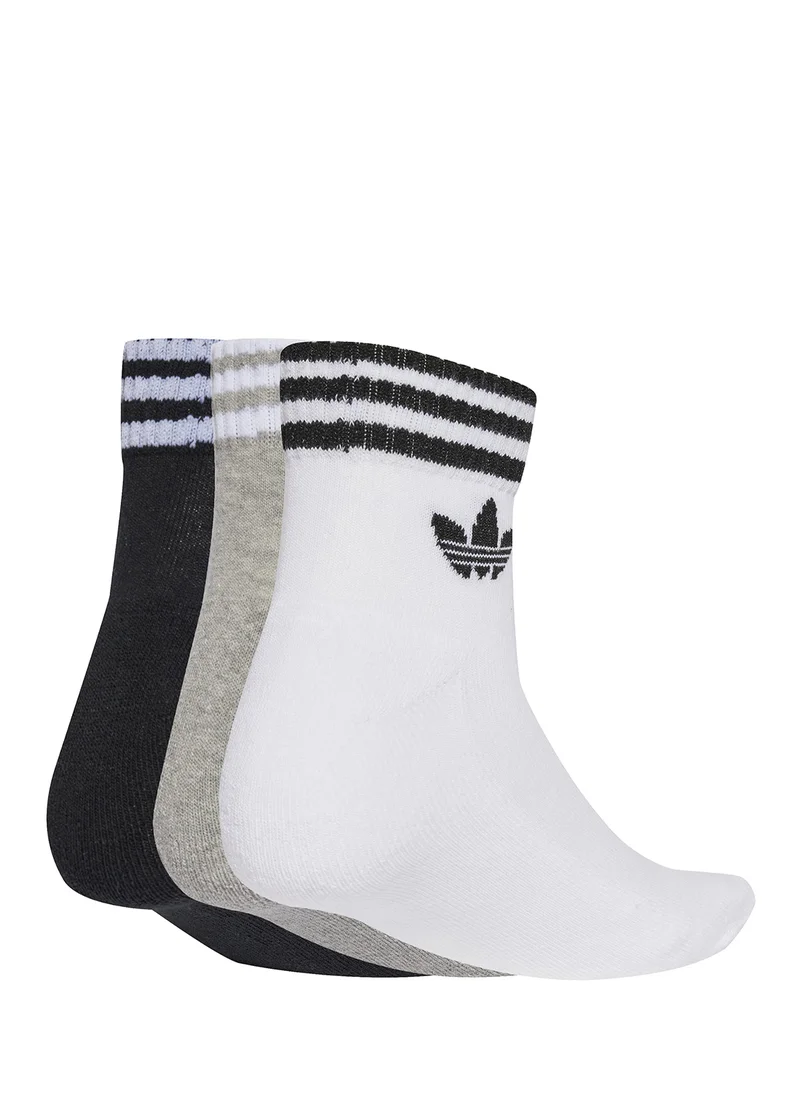 adidas Originals 3 Pack 3-Stripe Ankle Socks