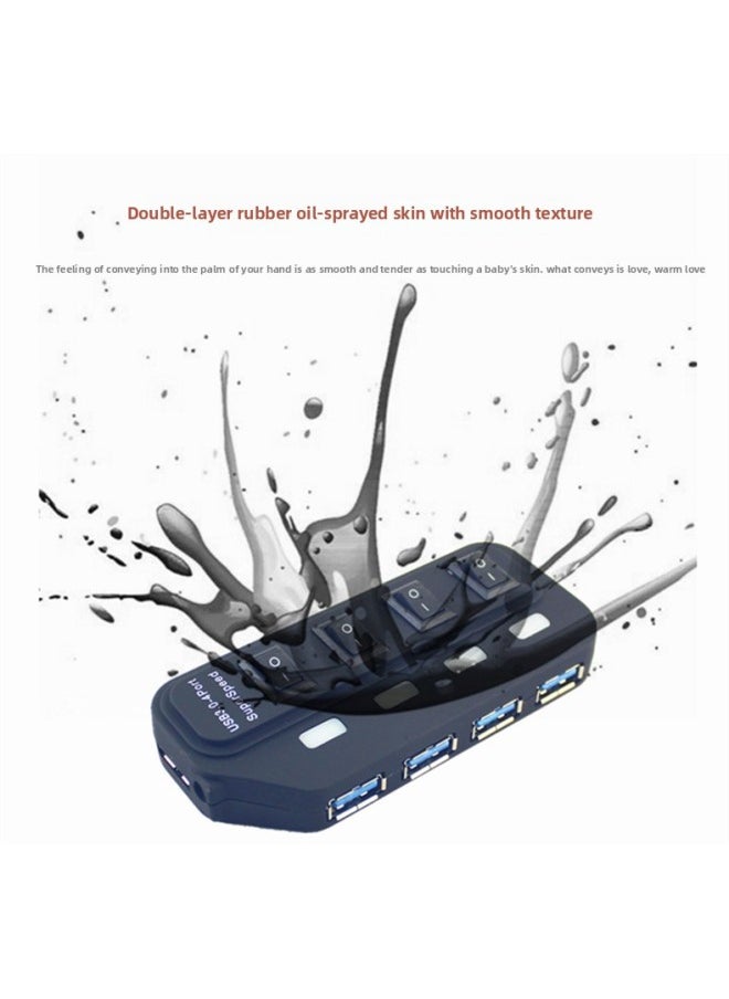 USB3.0HUB One-four USB3.0 Hub With Independent Switch 3.0hub Computer Splitter Connector-Number Of Interfaces:USB3.0