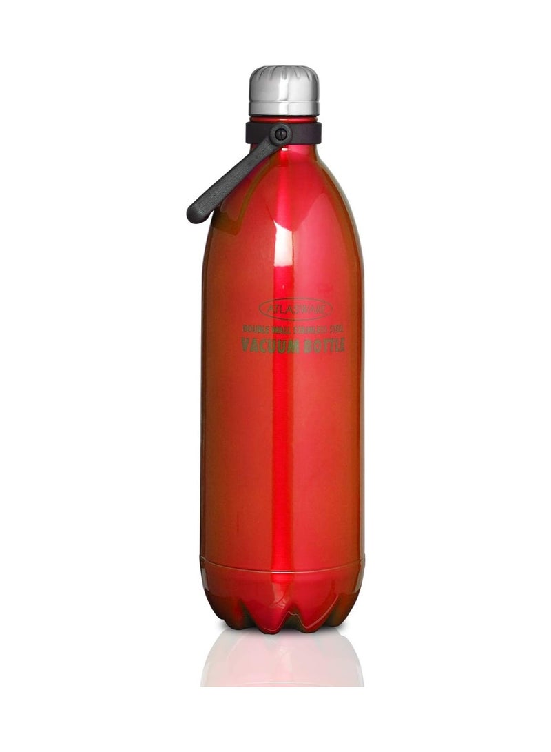 Atlasware Double Wall Stainless Steel Vacuum Bottle - 2 Litres (Red)