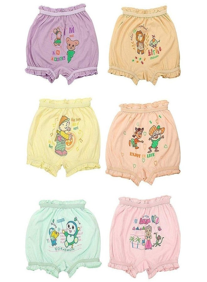 IGNOTO (0 Size, Pack of 6 Baby, Kids Inner Wear, Bloomers || Unisex Printed Cotton Panty || 100% Cotton Housiry with Cartoon Print Assorted - Image 1