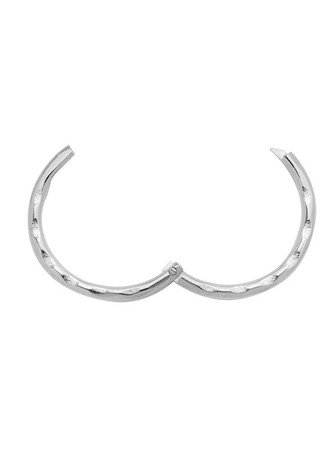 365 Sleepers - (10mm) 925 Solid Sterling Silver Australian Made Faceted Hinged Sleeper Earrings Nose Lip Septum Tragus Hoop Segment Ring Nickel Free Hypoallergenic - Image 1