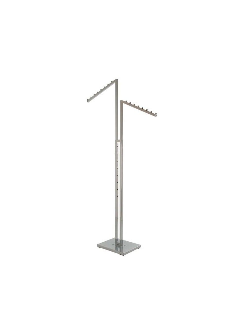 Heavy Duty Polished Chrome Finish Clothing Rack 2 Way Clothing Rack with Slant Arms - Image 2