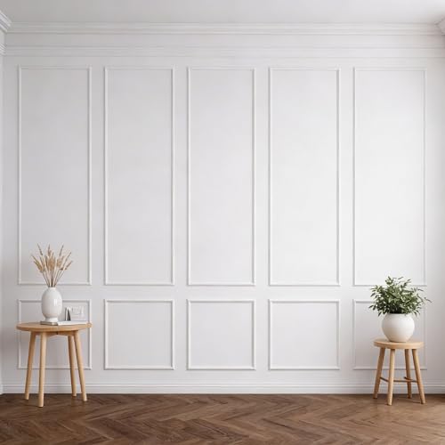 Pangda Peel and Stick Wall Molding Kit 3D Premade Accent Molding Wainscoting Panel for Interior Wall Moulding Decor Ready to Assemble Wainscoting Accent Panel - Image 1