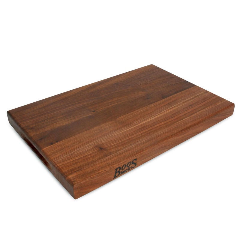 John BOOS John Boos RBoard Series Walnut Cutting Board 15 Thick Butcher Block  Wooden Reversible Kitchen Prep Chopping Slab wRecessed Finger Grips  Edge Grain Construction 18 x 12 