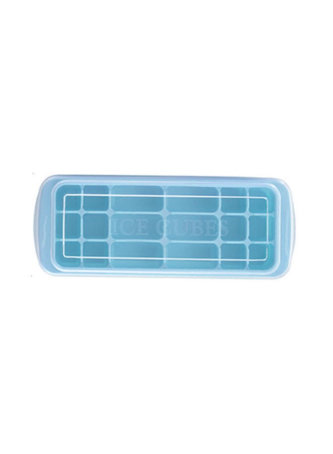 NIBEMINENT 18-Grid Ice Cube Tray With Lid Light Blue/Clear 