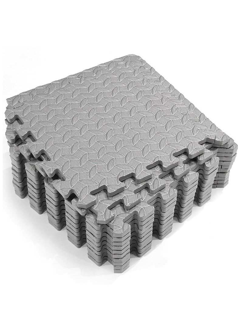 كيل › 12 قطعة من حصائر الأرضية المصنوعة من رغوة EVA للصالة الرياضية المنزلية – حصائر تمرين متشابكة مانعة للانزلاق، بلاط أرضيات واقي للاستخدام في التمرينات الرياضية والاستخدام المنزلي (رمادي) - Image 1
