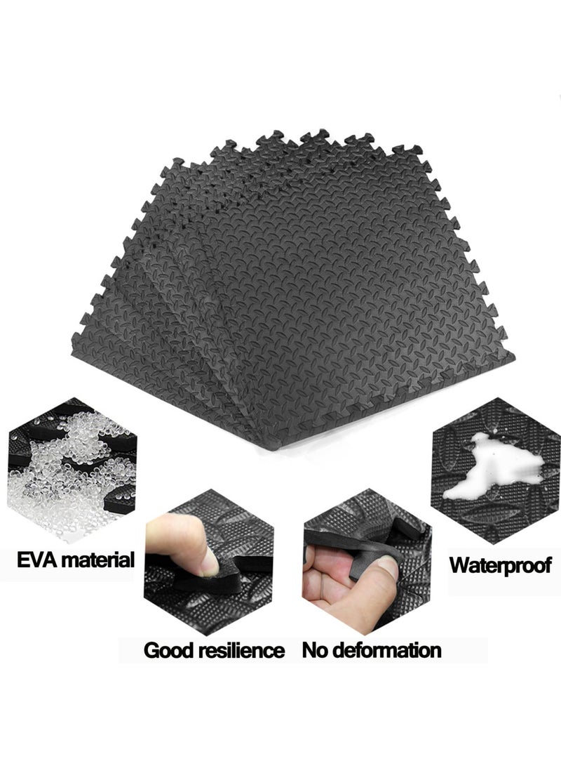كيل › 12 قطعة من حصائر الأرضية المصنوعة من رغوة EVA للصالة الرياضية المنزلية – حصائر تمرين متشابكة مانعة للانزلاق، بلاط أرضيات واقي للاستخدام في التمرينات الرياضية والاستخدام المنزلي (رمادي) - Image 4