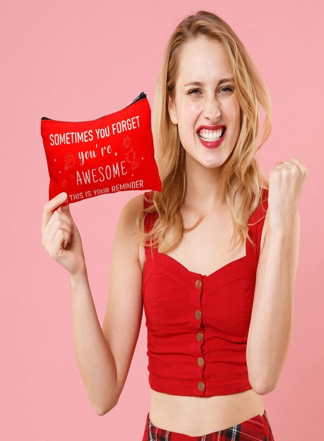 Reginary 20 Pcs Christmas Inspirational Gifts Bulk for Women Cosmetic Bag Makeup Bag with Zipper for Birthday Christmas Encouragement Appreciation Gifts(Pastel Color,You Are Awesome) - Image 3