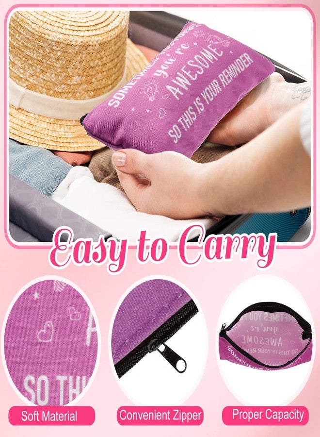 Reginary 20 Pcs Christmas Inspirational Gifts Bulk for Women Cosmetic Bag Makeup Bag with Zipper for Birthday Christmas Encouragement Appreciation Gifts(Pastel Color,You Are Awesome) - Image 4