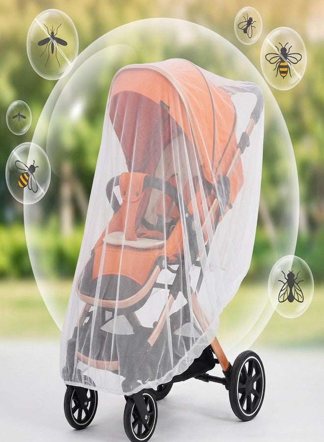 Sucrain 2 Pack Baby Mosquito Net for Stroller,Car Seat,Bassinets,Cradles,Pack N Plays and Portable Mini Crib,Travel Mini Crib,White Durable Baby Insect Netting (White) - Image 5