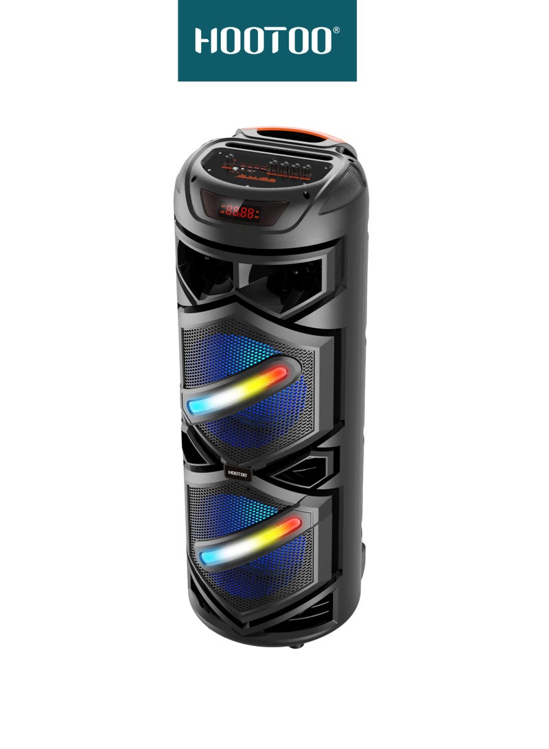 هوتو سبيكر مكبر صوت HT-SP003 للحفلات يعمل بالبلوتوث و بريموت تحكم وصوت قوي وواضح مزود بأضواء مبهرة يدعم الذاكرة الخارجية SD card مناسب للرحلات والتجمعات والمناسبات يعمل بالشحن من هوتو - Image 3