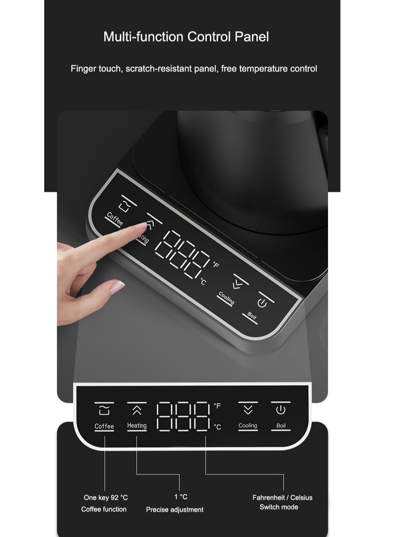 Hihonor kettle,304 Stainless Lid One Tea Water One Click Stainless Temperature Lid Handle And Boiler With Steel Water Click 92℃ Display With Handle Stainless Steel Water Boiler Auto Shut One Lid Tea  - Image 5