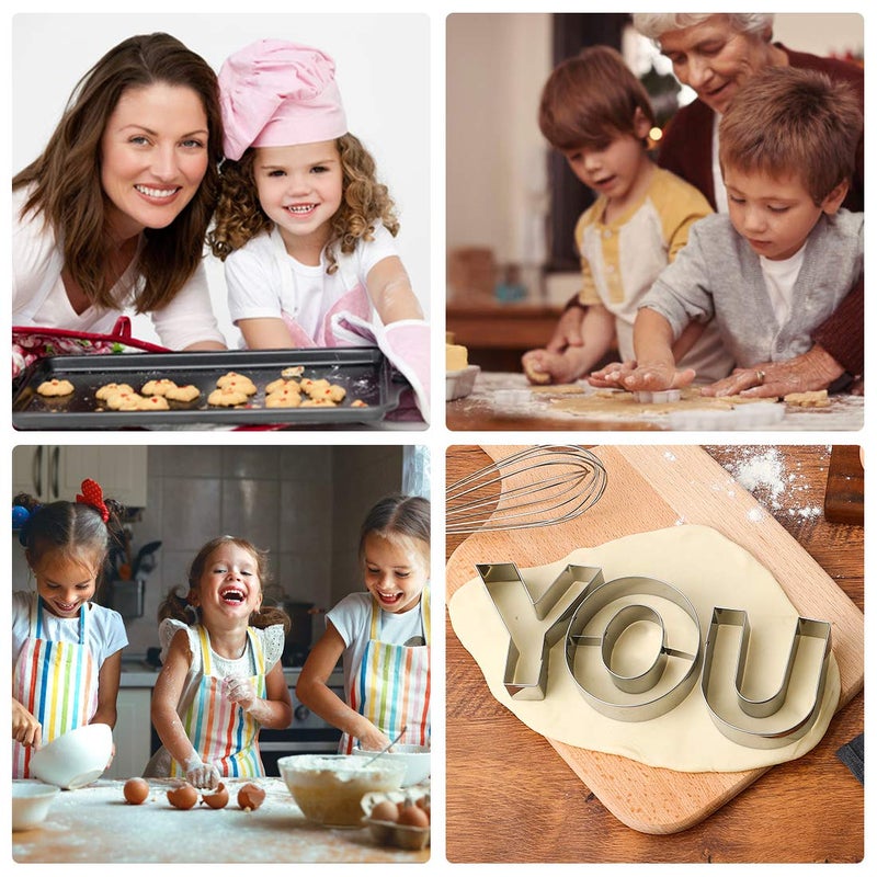 Zade Letter Cookie Cutters Shapes Large 3 Inch - 26 Pcs Stainless Steel Alphabet Letter Cookie Cutter Set Fondant Biscuit Fruit Dough Mold Tools for Sandwich  Birthday  Christmas  and Holiday Party - Image 5