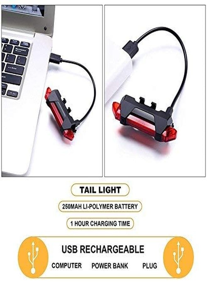 Orrda ضوء خلفي للدراجة من أوردا | ضوء خلفي للدراجة قابل لإعادة الشحن عبر منفذ USB، ضوء LED فائق السطوع ومقاوم للماء، ضوء أمان للدراجات | مصباح يدوي آمن لركوب الدراجات (قطعة واحدة متعددة الألوان) - Image 3