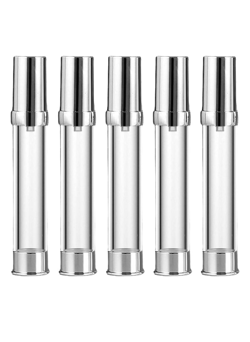 5 Pcs 1oz 30ml Silvery Airless Travel Spray Bottles - Refillable Vacuum Cosmetic Spray Bottles for Perfume & Liquid Storage - Image 1
