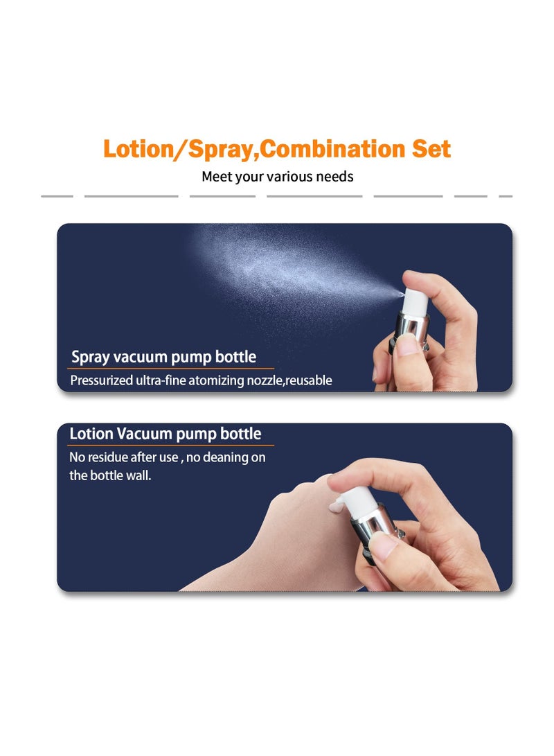 5 Pcs 1oz 30ml Silvery Airless Travel Spray Bottles - Refillable Vacuum Cosmetic Spray Bottles for Perfume & Liquid Storage - Image 3