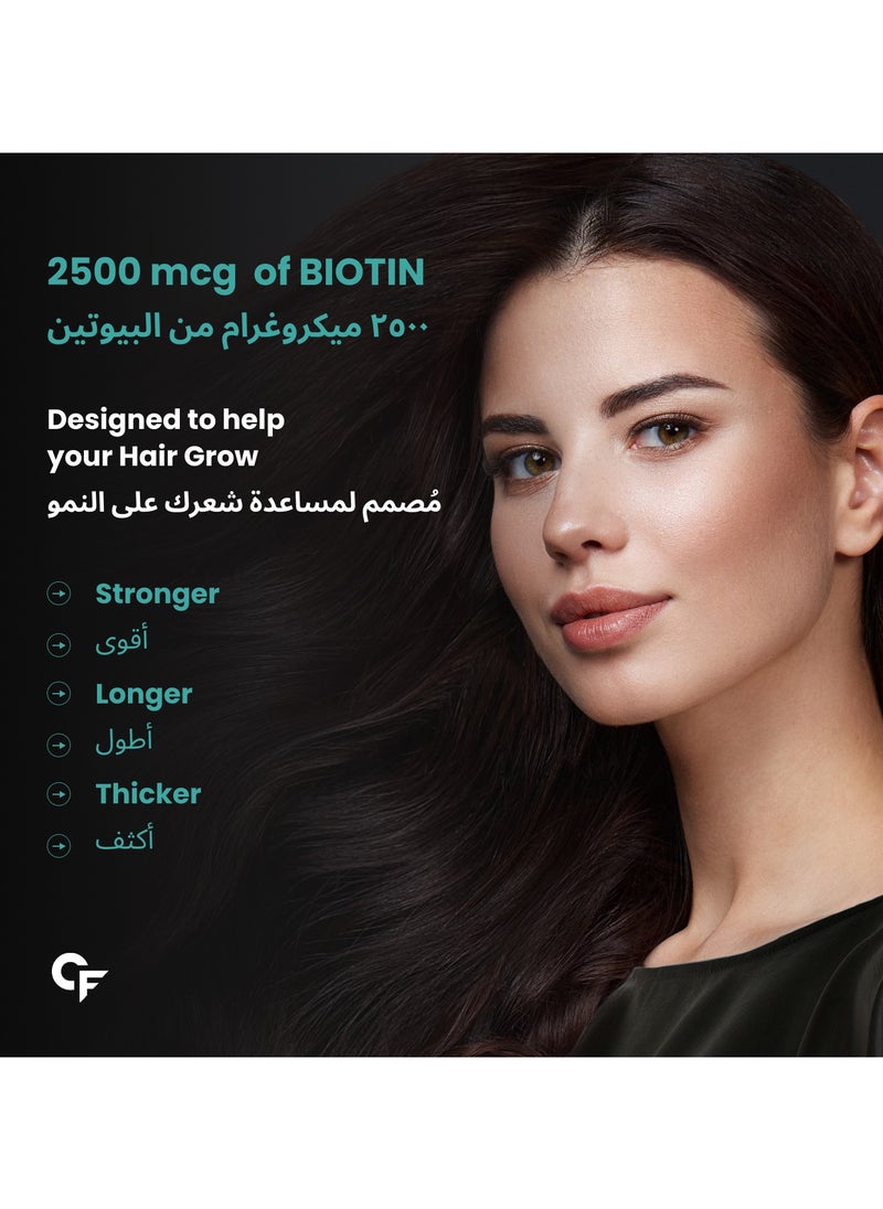CARBAMIDE FORTE Carbamide Forte Biotin 2500mcg | Biotin Tablets for Hair Growth | Biotin Supplement for hair, skin, and nails | Hair Vitamins for Men & Women | 120 Tablets  - Image 3