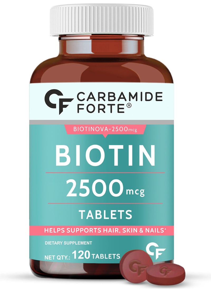 Carbamide Forte Biotin 2500mcg | Biotin Tablets for Hair Growth | Biotin Supplement for hair, skin, and nails | Hair Vitamins for Men & Women | 120 Tablets - pzsku/Z0906A9EF02395E7290EDZ/45/_/1739946583/6af73aa7-e191-4f13-b37a-425c20a3a1db