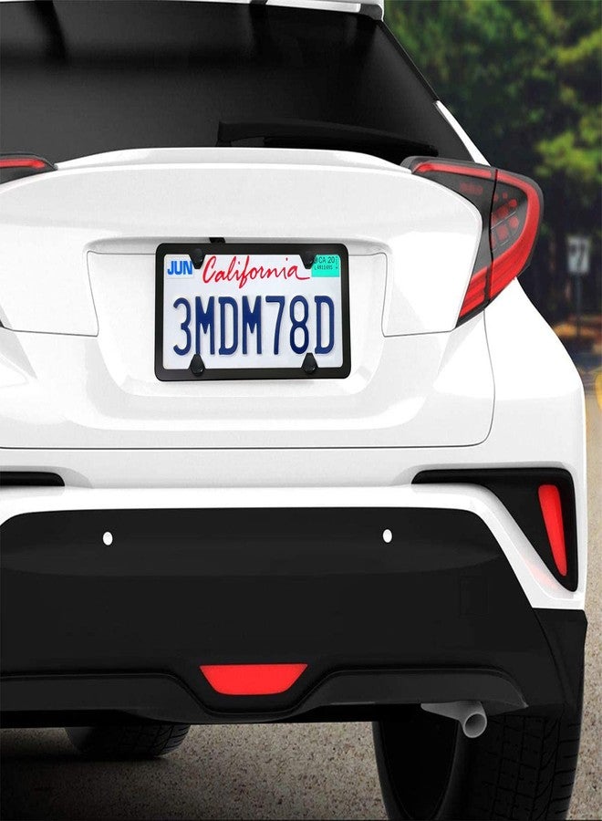 AOOTF براغي لوحة ترخيص سوداء مضادة للسرقة من Aootf - براغي أمان من الفولاذ المقاوم للصدأ، مثبتات للوحة الترخيص الأمامية والخلفية للسيارة - M6 (1/4 بوصة)، مع أغطية غير لامعة وصواميل وحشوات ووسادة مانعة للاهتزاز. - Image 5