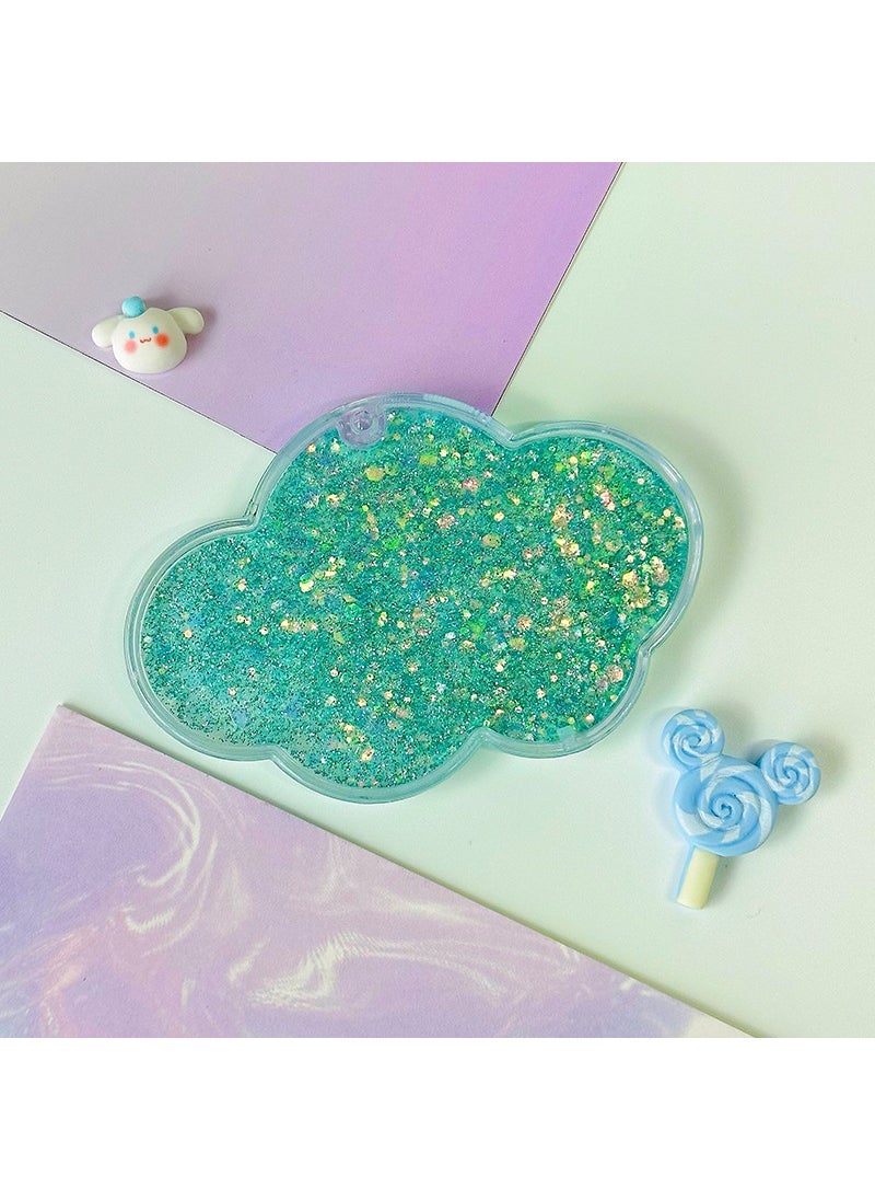 Large Quicksand Guka Brick Acrylic Keychain Green [cloud shape] with bead chain 