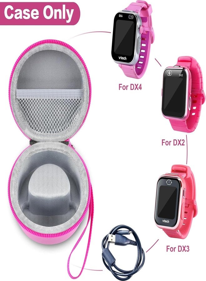 Boobowl حافظة متوافقة مع ساعة Vtech KidiZoom الذكية DX4 و DX2 و DX3، لساعة Little Tikes Tobi/للساعة 2/لساعة Gizmo، صندوق تخزين ساعات الأطفال مع جيب شبكي (حقيبة فقط) (وردي) - Image 2