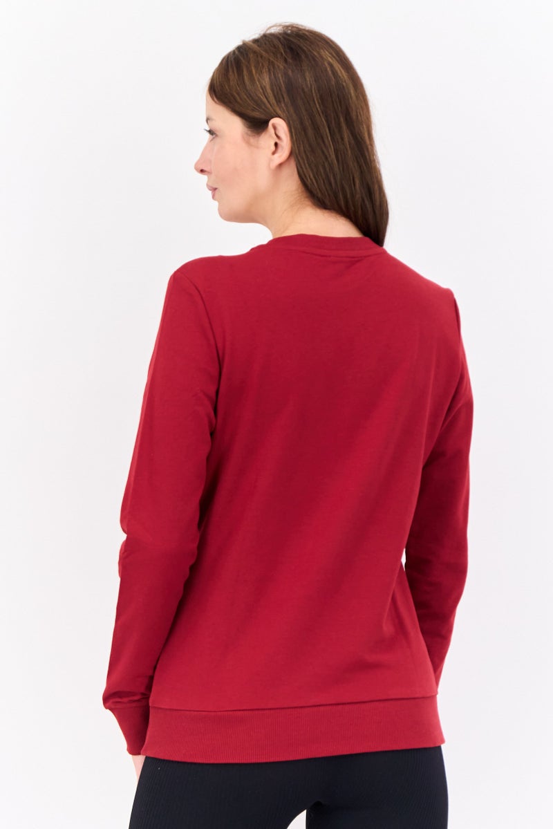 PUMA Women Regular Fit Long Sleeves Outdoors Sweatshirt, Maroon  - Image 3