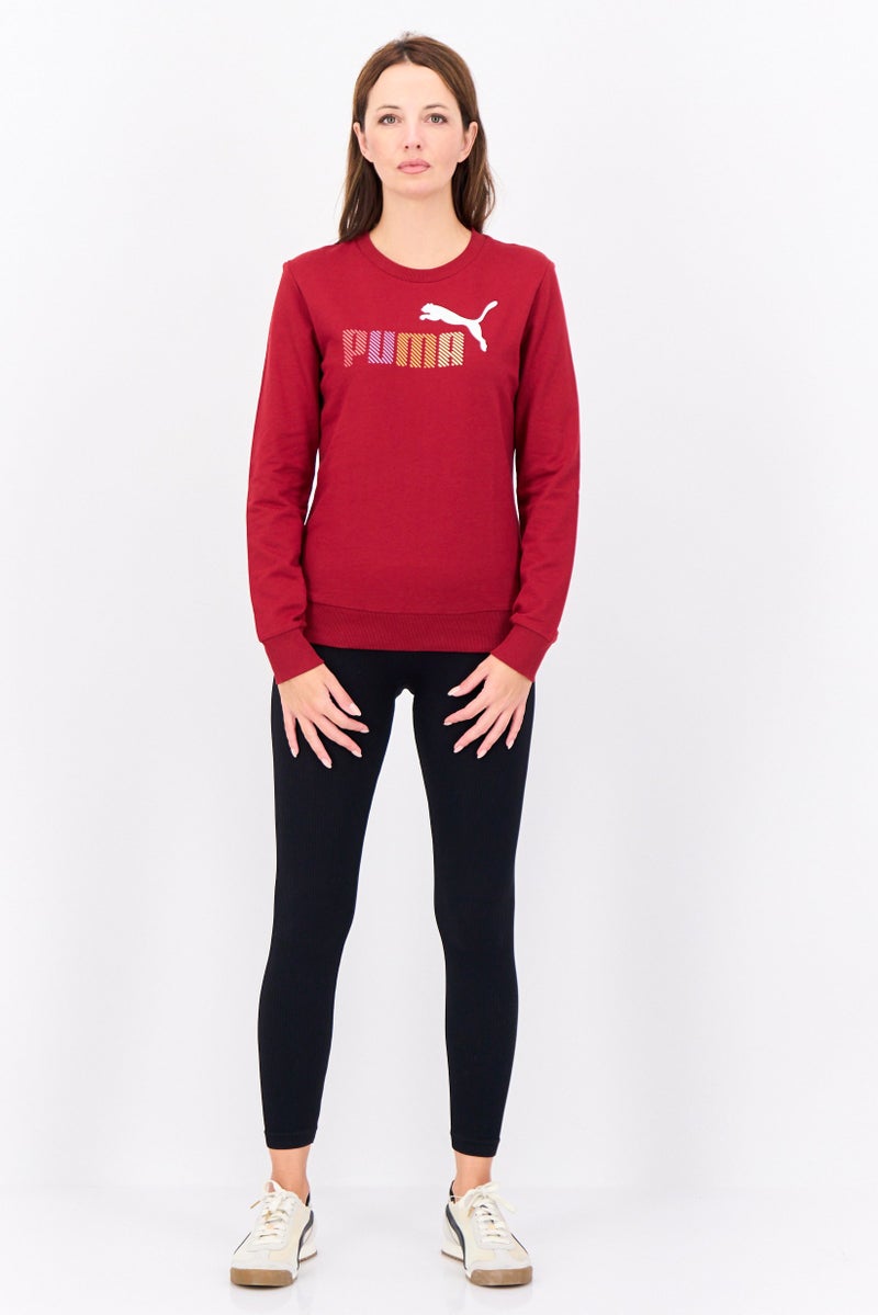 PUMA سويت شيرت خارجي للنساء بأكمام طويلة وقصة عادية، مارون - Image 2