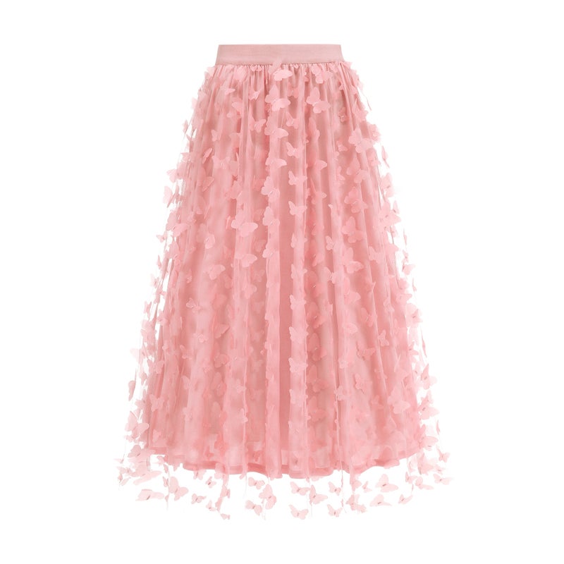 Women's Summer Skirt 3D Butterfly A-line Midi Skirt - Image 5