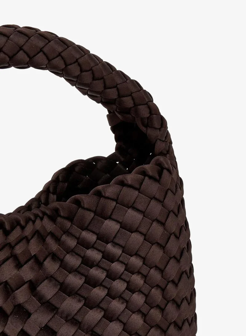 Celeste BROWN Textured Hobo Bag With Detachable Strap for Women | Best Price UAE