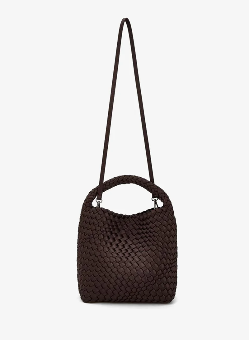 Celeste BROWN Textured Hobo Bag With Detachable Strap for Women | Best Price UAE