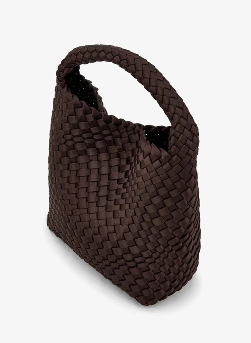 Celeste BROWN Textured Hobo Bag With Detachable Strap for Women | Best Price UAE