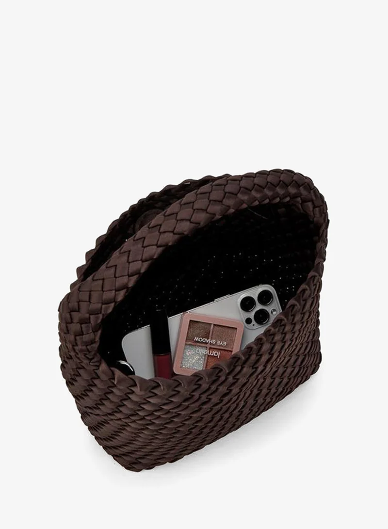 Celeste BROWN Textured Hobo Bag With Detachable Strap for Women | Best Price UAE