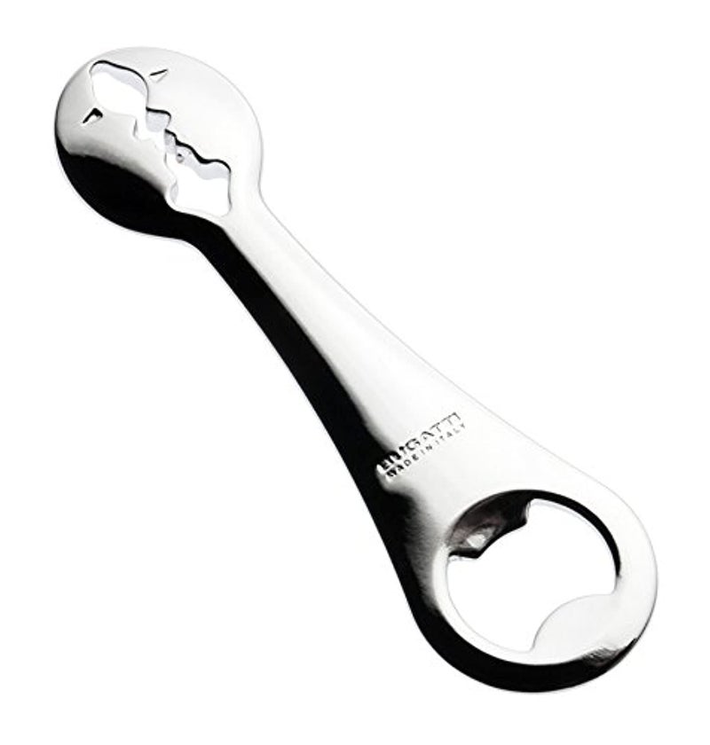 BUGATTI 437080cr Kiss Bottle Opener Stainless Steel Zamak 145 x 42 x 1 cm